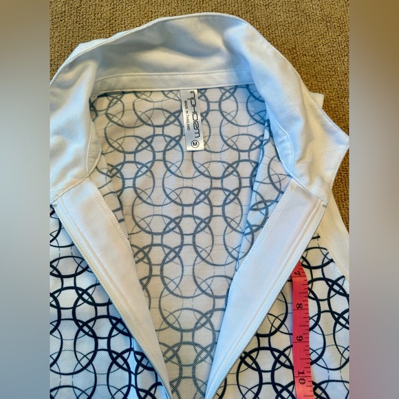 InPhorm Pique Ava S/L Polo-Midnight Print/white size Medium - Picture 7 of 10